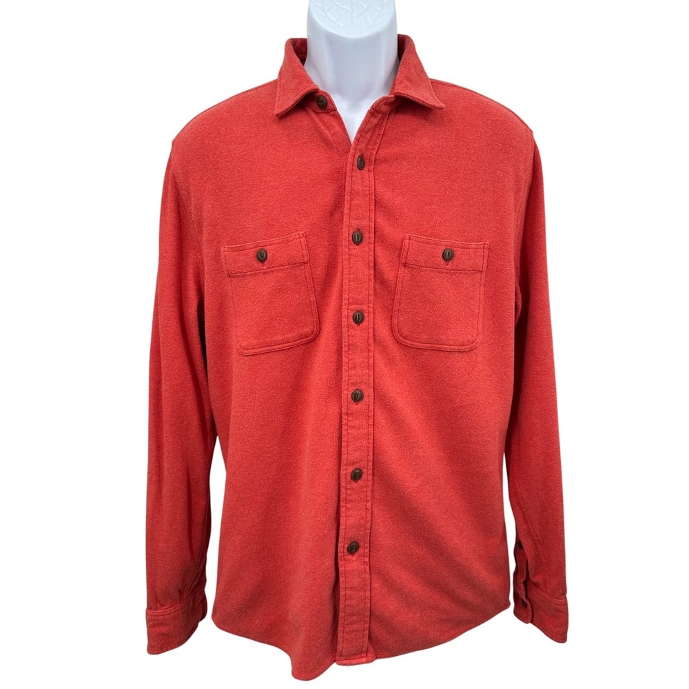 Faherty Legend Sweater Shirt Organic Cotton Button-up Chili Pepper Men's Medium